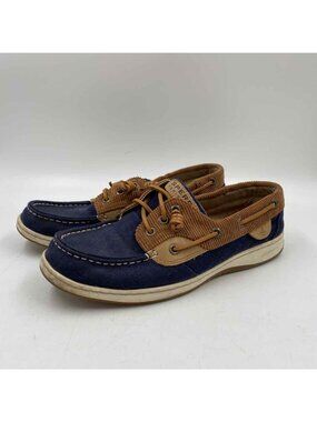 Sperry Duck Boot Leather Women's Shoe Size 8.5 Navy Solid Loafers